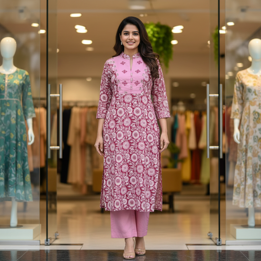 Pure Kalamkari Kurti With Pant