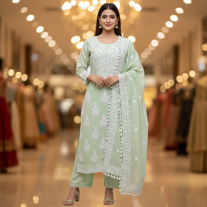 Kota Doriya Chikankari Full Suit