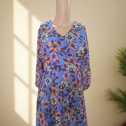 Lilac Floral Print Georgette One Piece