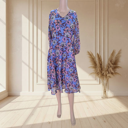 Lilac Floral Print Georgette One Piece