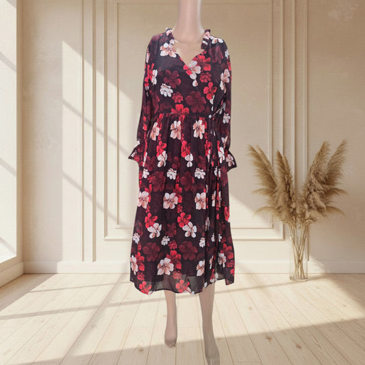 Black Floral Georgette One Piece