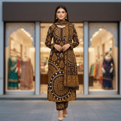 Cotton Ajrakh Full Suit