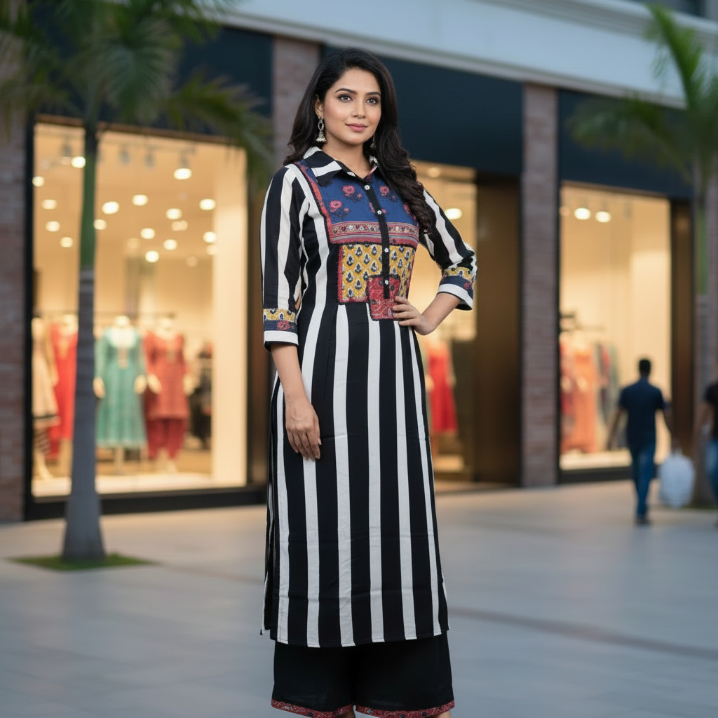 German Rayon Kurti With Pant