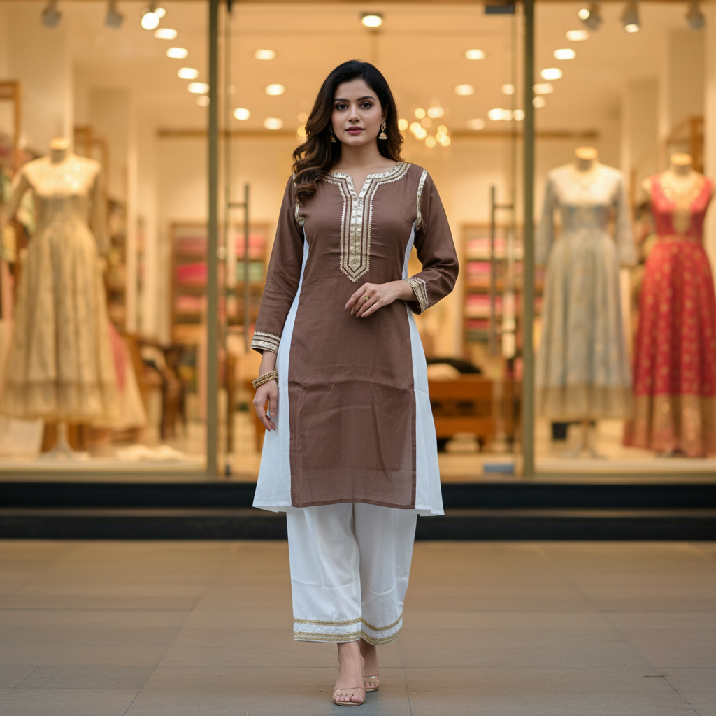 Pure Mul Chanderi Co-ord Set