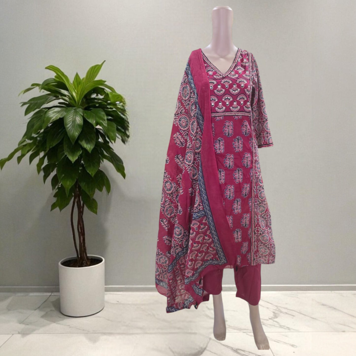 Cotton Ajrakh Full Suit