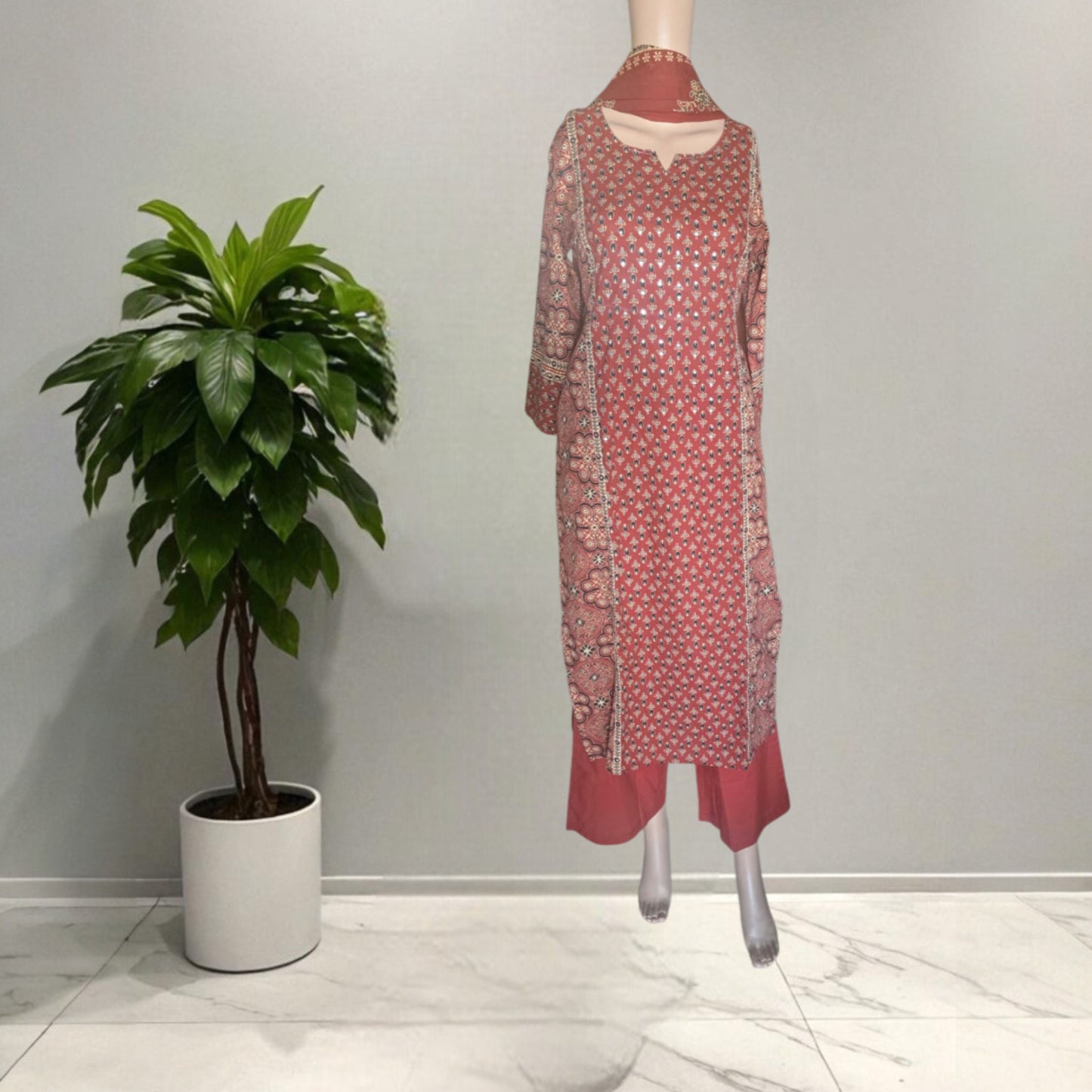 Ajrakh Cotton Full Suit