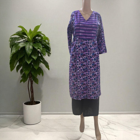 Purple Cotton Kurti