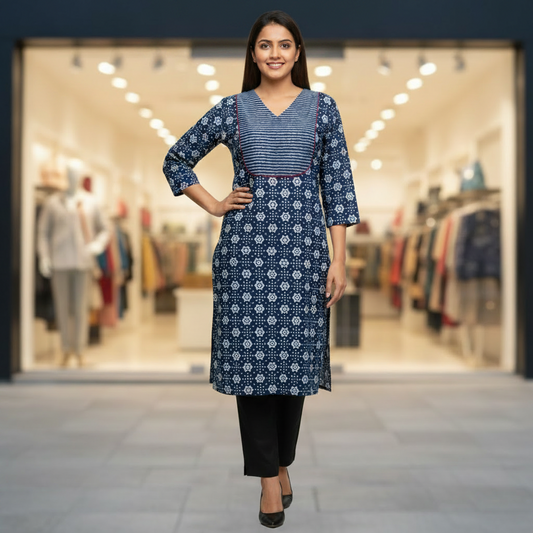 Indigo Cotton Kurti