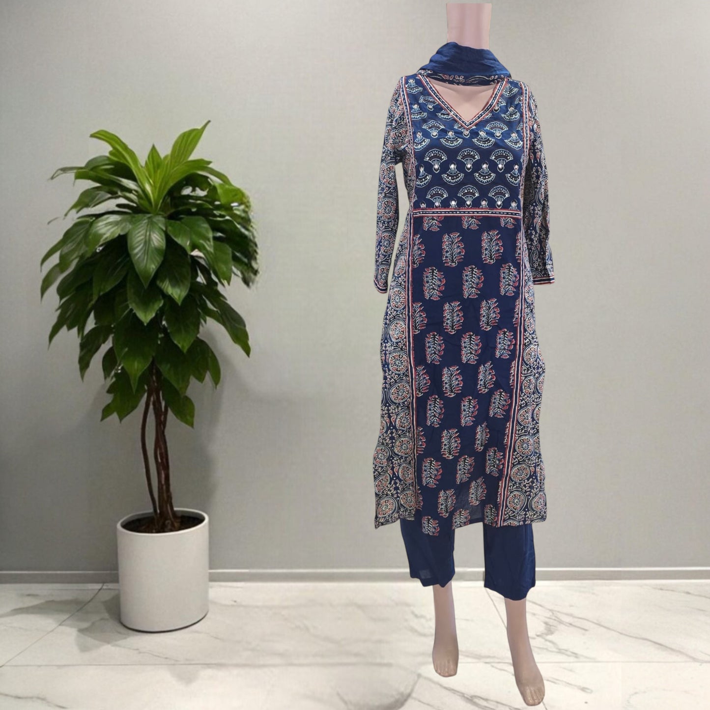 Cotton Ajrakh Full Suit