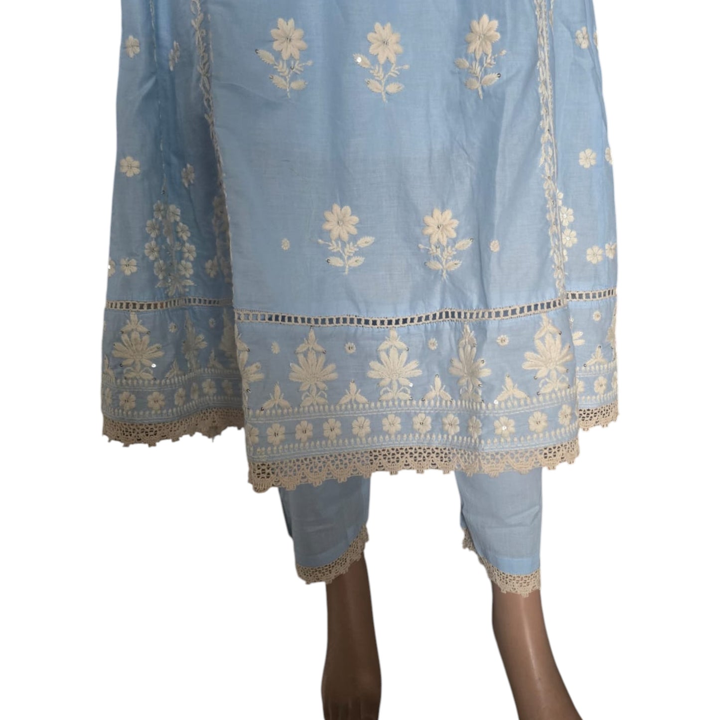 Cotton Chikankari Anarkali Suit