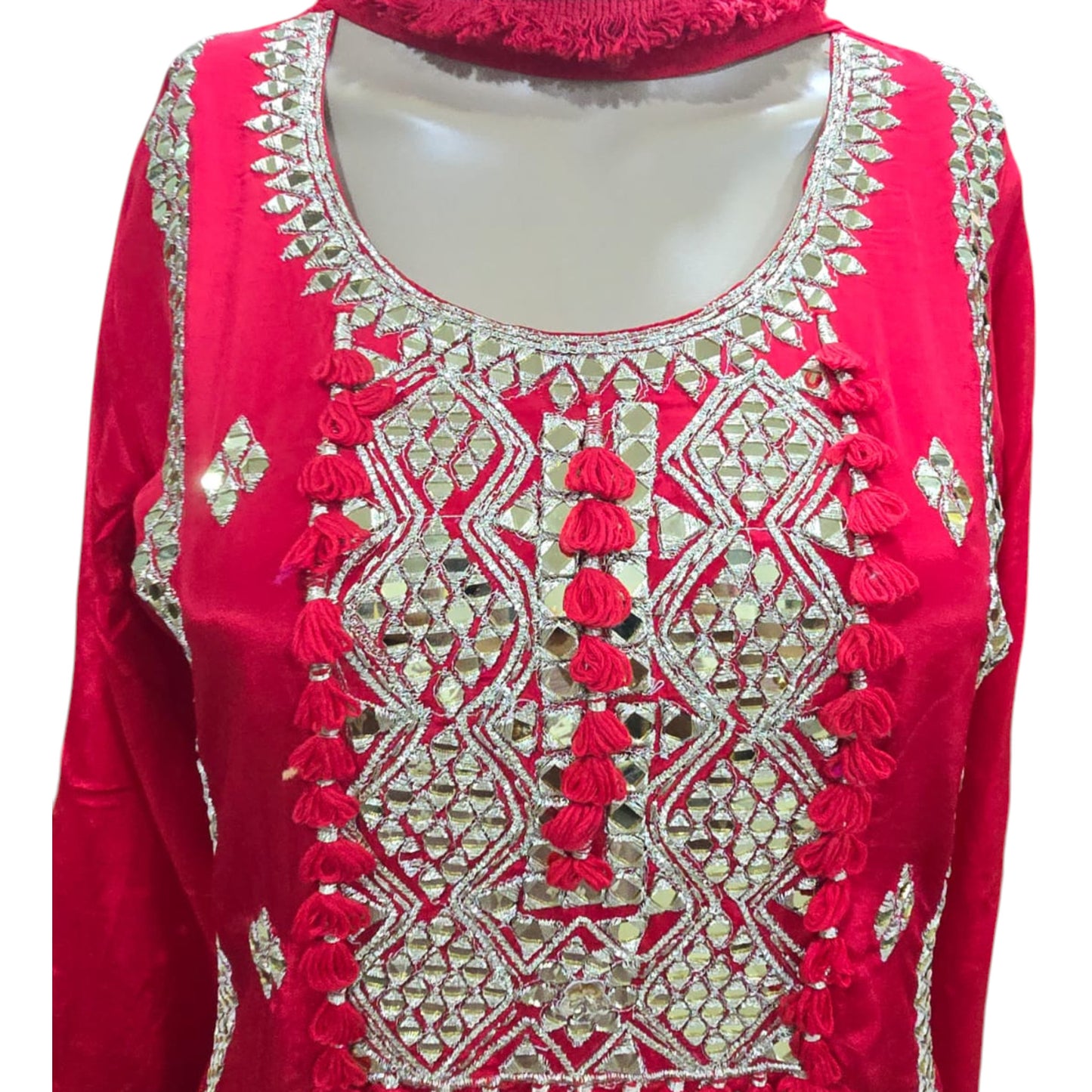 Red Gharara Set