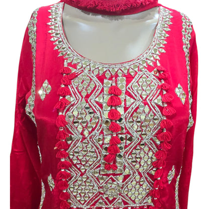 Red Gharara Set