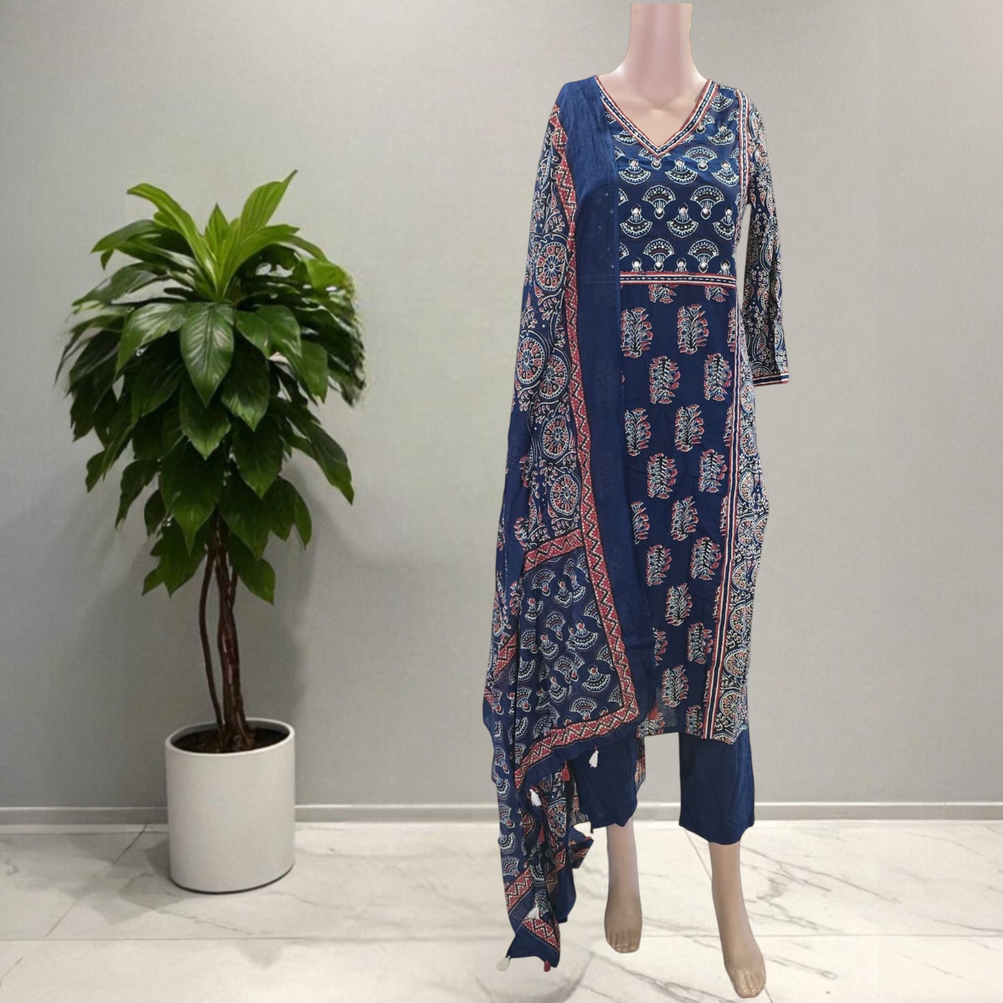 Cotton Ajrakh Full Suit