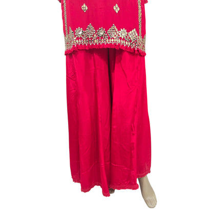 Red Gharara Set