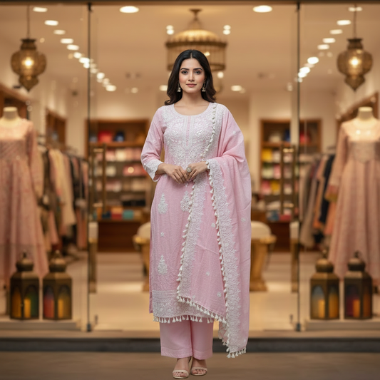 Kota Doriya Chikankari Full Suit