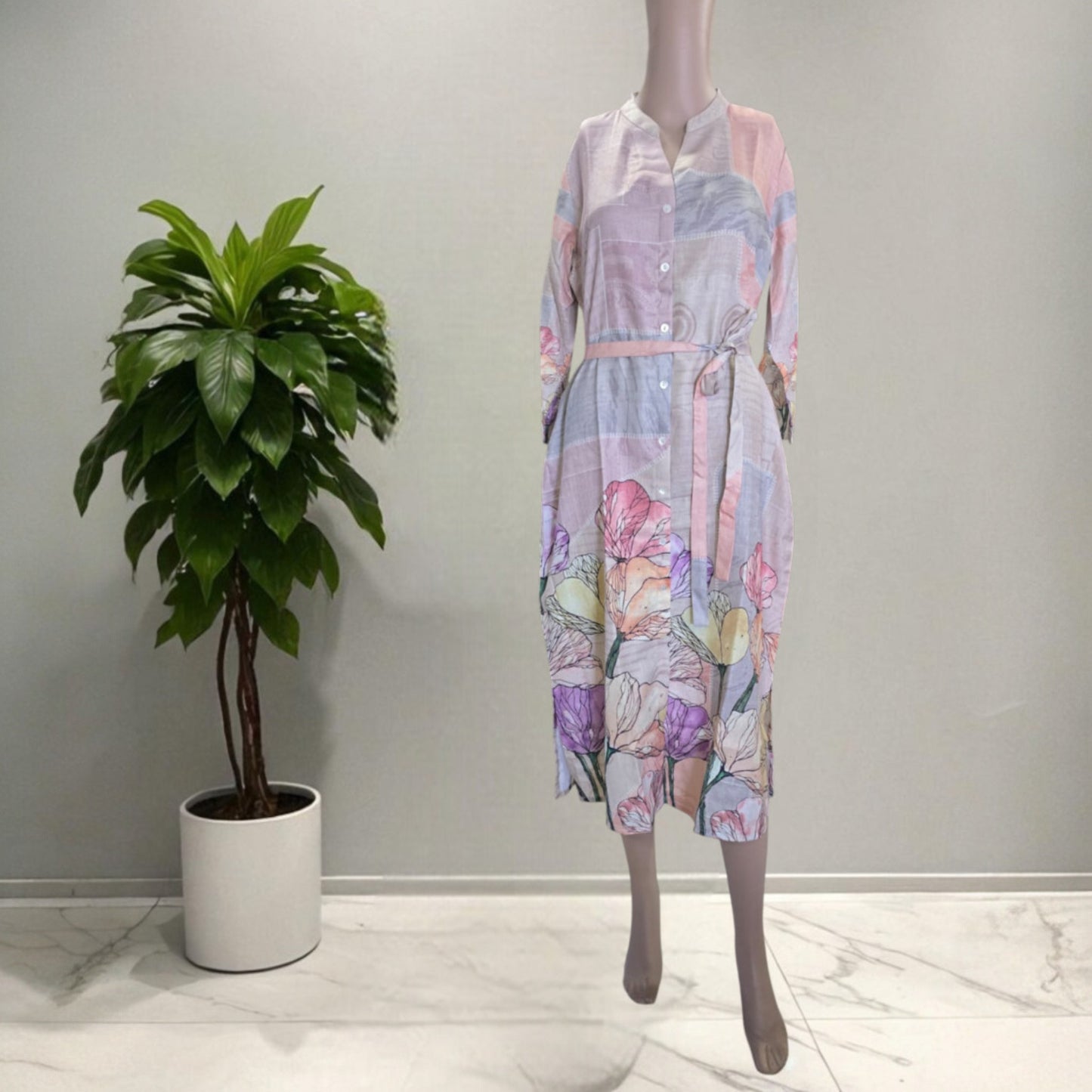 Peach Linen Midi